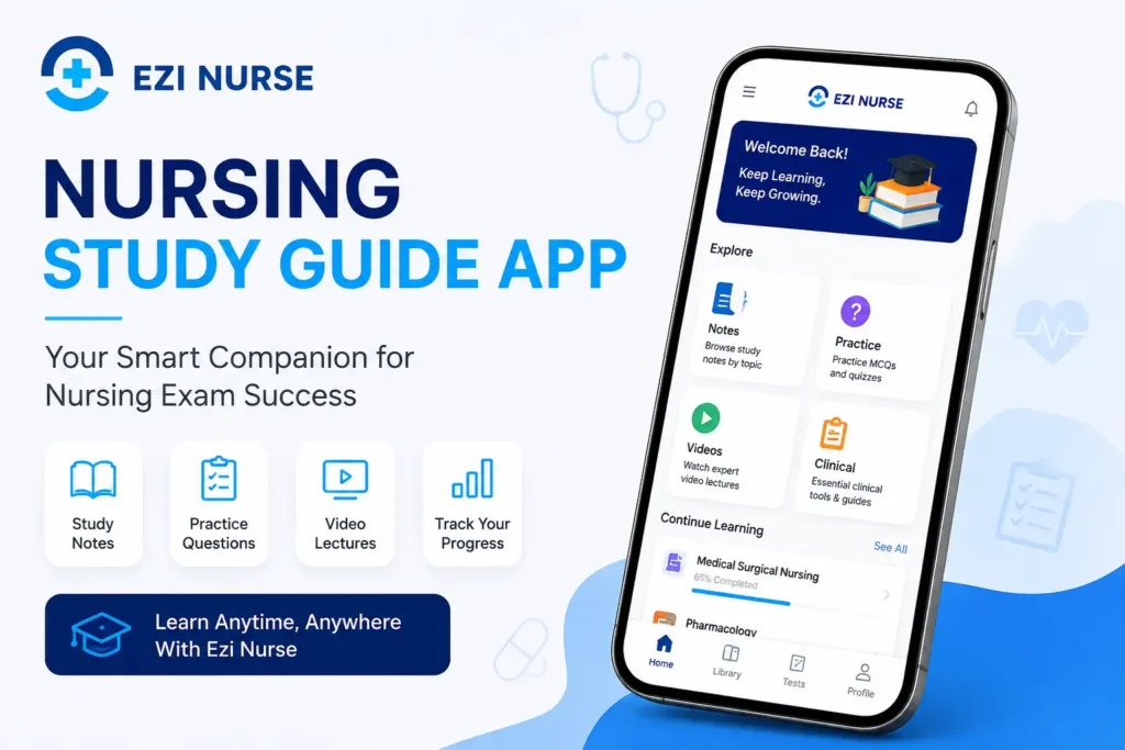 Nursing Study Guide App by Ezi Nurse for Nursing Students
